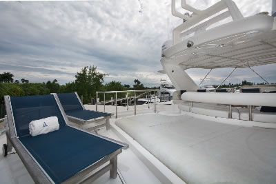 Yacht Antares sundeck lounging