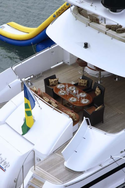 Impulsive aft deck and slide