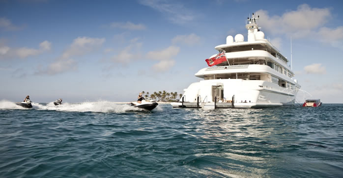 yacht and jetski