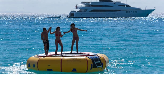 yacht and trampoline