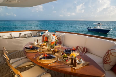 Camarina Royale aft deck dining