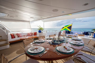 Camarina Royale bridge deck dining