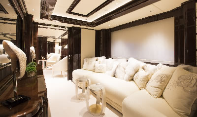 Yacht Illusion V master suite cinema